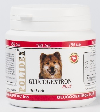 Polidex Glucogextron Plus (Полидекс Глюкогекстрон Плюс) - Витаминная добавка для собак лечение суставов и восстановление хрящевой ткани 150 таб.