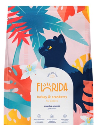 Florida - Сухой корм для котят с индейкой и клюквой 3+1 кг